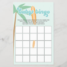 Bebê no Conselho Surfing Chá de fraldas Bingo Flye