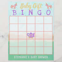 Bebê presente Bingo Cute Unicorn Chá do Tea Party