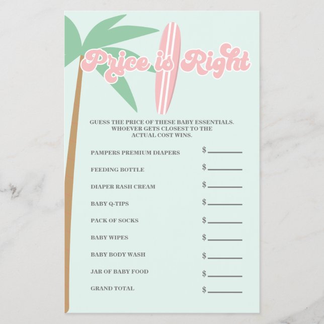 Flyer Bebê rosa no Chá de fraldas do Conselho acha o pre (Frente)