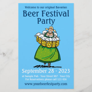 Flyer BEER FESTIVAL Party Dirndl Beer Garçonete