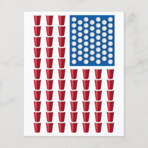 Flyer Beer Pong - Bebendo Game American Flag