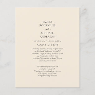 Flyer BEIGE Leve Casamento Monocromático