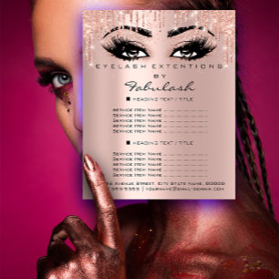 Flyer Bela Adquirida Salão Rosa Preços da Largura Eyelas