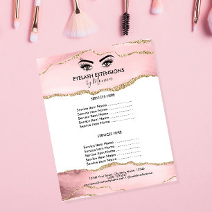 Flyer Beleza de Maquiagem Lashes Salon Blush Pink Girly 
