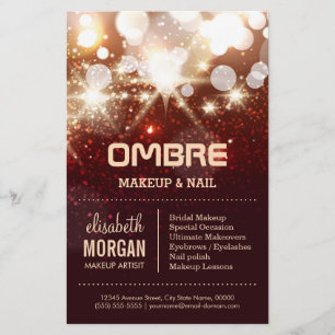 Flyer Beleza do encanto - Sparkles Dourados à moda do