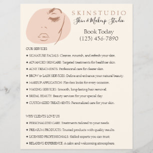Flyer Beleza Facial Estética Cosmética Cílios Sobrancelh