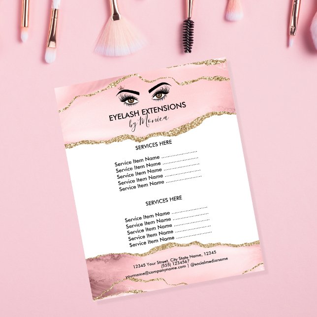 Flyer Beleza Makeup Pisca Salon Blush Pink Girly Modern (Criador carregado)