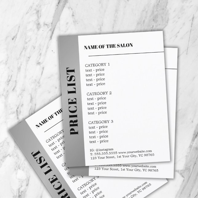 Flyer Beleza Ousada Moderna com Faixa Prateada Falsa em  (Criador carregado)