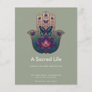 Flyer Bênção do Lótus   Mão Hamsa