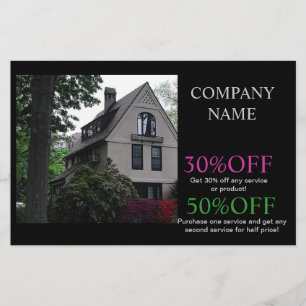 Flyer Bens imobiliários da construção Home do telhado