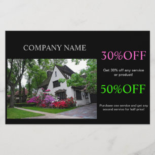 Flyer Bens imobiliários da construção Home do telhado