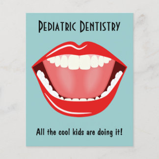 Flyer Big Mouth Small Dentist Dentistry Dental Blue