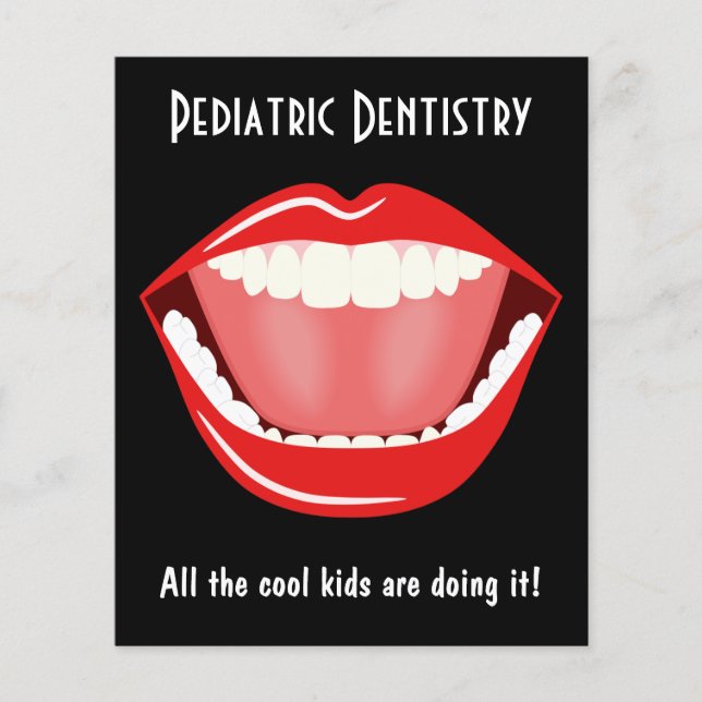 Flyer Big Mouth Small Dentist Dentistry Dental Leaflet (Frente)