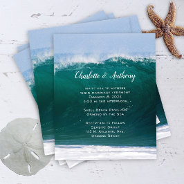 Flyer Big Wave Budget Wedding Coastal Invitation 
