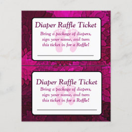 Flyer Bilhete de Chá de fraldas magenta Raffle