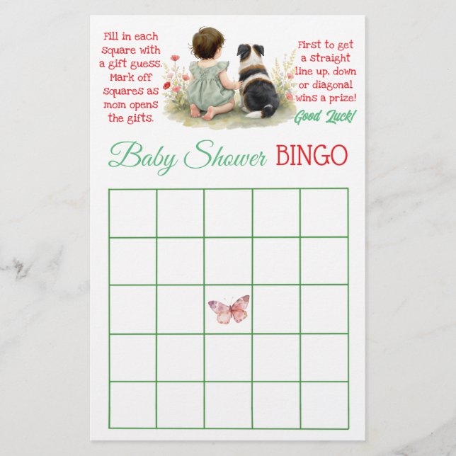 Flyer  Bingo and Who Knows Mommy Best | Baby Shower (Frente)