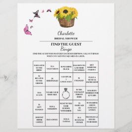 Flyer Bingo de Chá de Noiva Encontre o Convidados com Gi