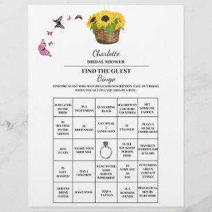 Flyer Bingo de Chá de Noiva Encontre o Convidados com Gi