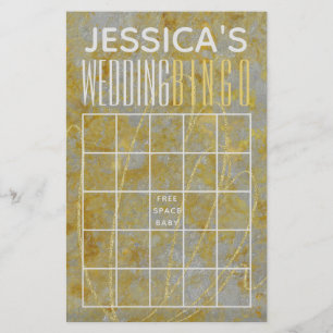 Flyer BINGO de Chuva de Presentes de Casamento Reverso P