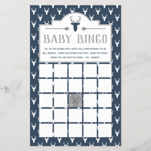 Flyer Bingo do chá de fraldas, chá de fraldas dos cerv