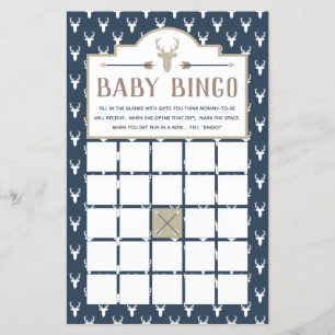 Flyer Bingo do chá de fraldas, chá de fraldas dos cerv