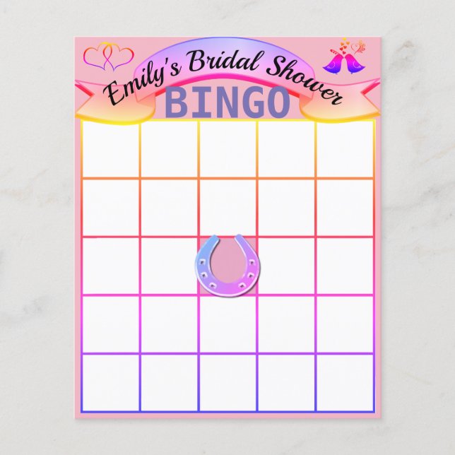 Flyer Bingo Personalizado para Chá de Noiva (Frente)