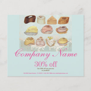 Flyer biscoitos de sobremesa verde menta doce chocolate