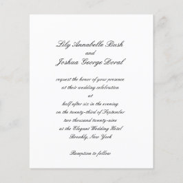 Flyer Black and White Timeless Budget Wedding Invitation
