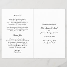 Flyer Black and White Timeless Budget Wedding Program