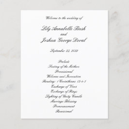 Flyer Black and White Timeless Budget Wedding Program