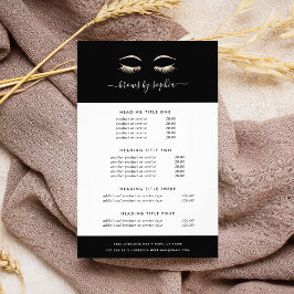 Flyer Black & Gold Lashes & Brows | Pricing & Services