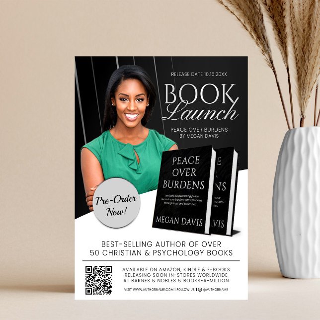 Flyer Black & White Book Launch Release Promotional (Criador carregado)