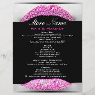 Flyer Bling Make Artist Beauty Salon List Of Services