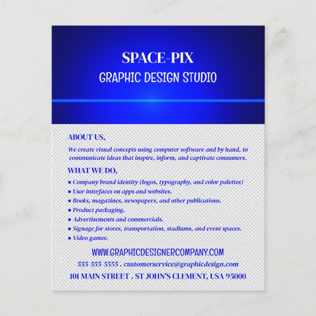 Flyer Blue Bokeh Guilloché Design, Designer Gráfico (Frente)