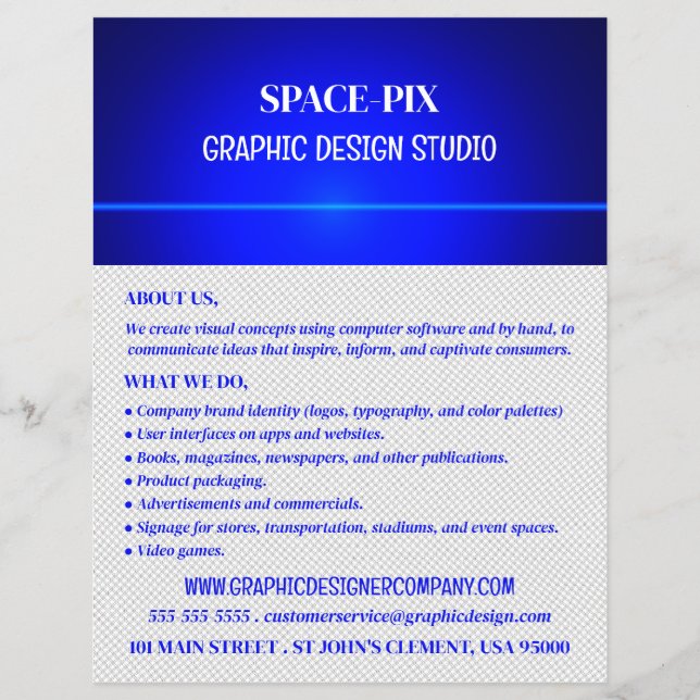 Flyer Blue Bokeh Guilloché Design, Designer Gráfico (Frente)