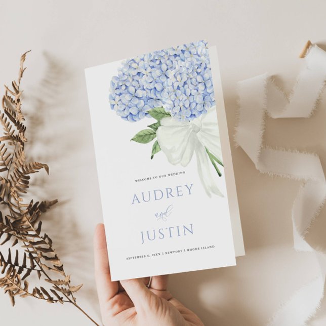 Flyer Blue Hydrangea Blooms Paper (Criador carregado)
