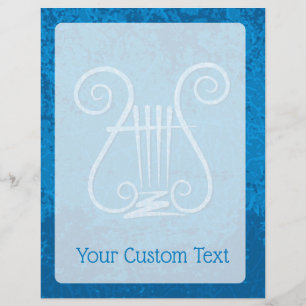 Flyer Blue Lyre Background