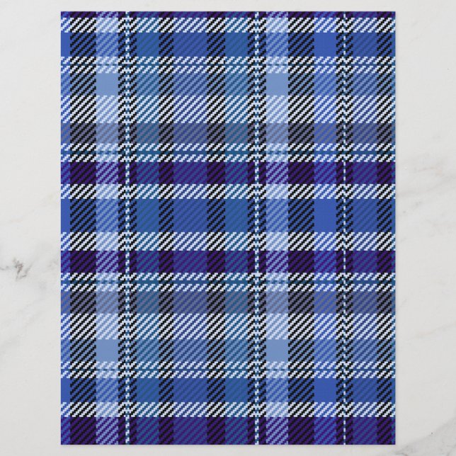 Flyer Blue Plaid Bulk Scrapbook Paper Pages (Frente)