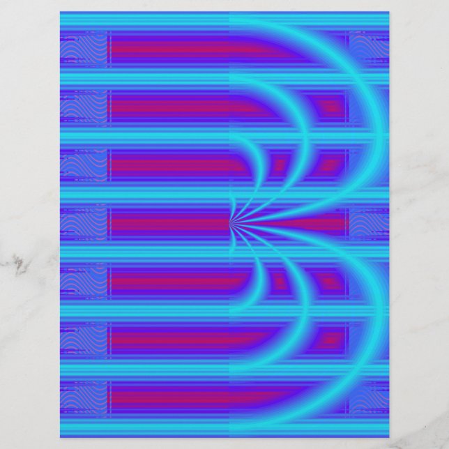 Flyer Blue Retro Cathedral Bulk Scrapbook Paper Pages (Frente)