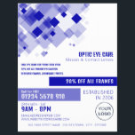 Flyer Blue Squares, Optista, técnico<br><div class="desc">Folhetos Azuis,  Óptico,  Informadores De Publicidade Técnicos Pela Loja De Cartão de visita.</div>