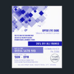 Flyer Blue Squares, Optista, técnico<br><div class="desc">Folhetos Azuis,  Óptico,  Informadores De Publicidade Técnicos Pela Loja De Cartão de visita.</div>