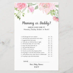 Flyer Blush Peonies Jogo da mamãe ou do Pai
