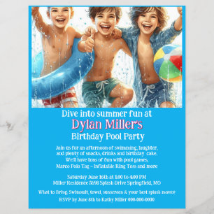 Flyer Boas Piscinas de aniversário