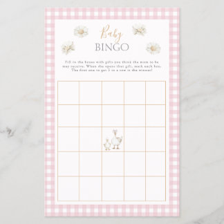 Flyer Bobo ganso bingo-bebê Whimical Pink Jogo de Chá