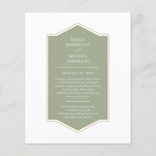 Flyer Boda de Orçamento Bilíngue Espanhol Casamento (Frente)