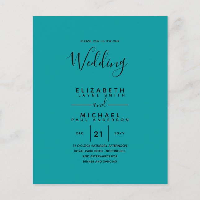 Flyer Boda Espanhola Bilíngue Casamento Inglês do ORÇAME (Frente)