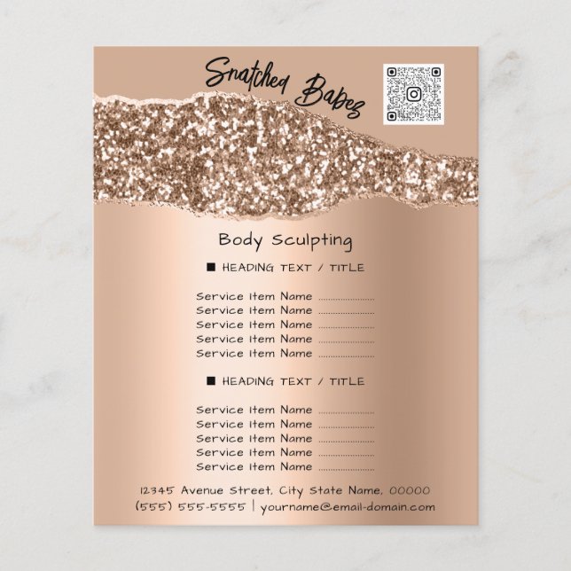 Flyer Body Sculpting Beauty Hair Salon QR LOGO Insert (Frente)