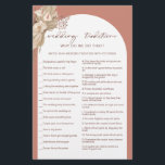 Flyer Boêmia, tradições de casamento, mosca-chá de panel<br><div class="desc">Projetado para coordenar com nossa Coleção de Grass Boho Terracotta Pampas, este estilo boêmico de tradições de casamento traz a trendy & popular arca em matizes de terracota. Para personalização mais avançada deste design, por exemplo, alteração do layout, da fonte ou do tamanho do texto, clique no botão "PERSONALIZAR" acima....</div>
