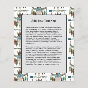 Flyer Bohemian Feather Dreamcatcher Blue Antler Arrow