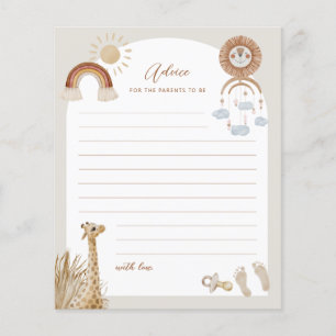 Flyer Bohemian Toys Giraffe Sun Advice para pais